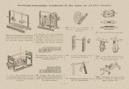 Walther Metall-Baukasten Stabil Katalog 1924