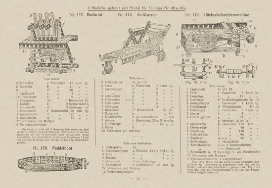 Walther Metall-Baukasten Stabil Katalog 1924