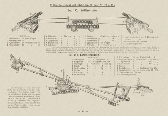 Walther Metall-Baukasten Stabil Katalog 1924