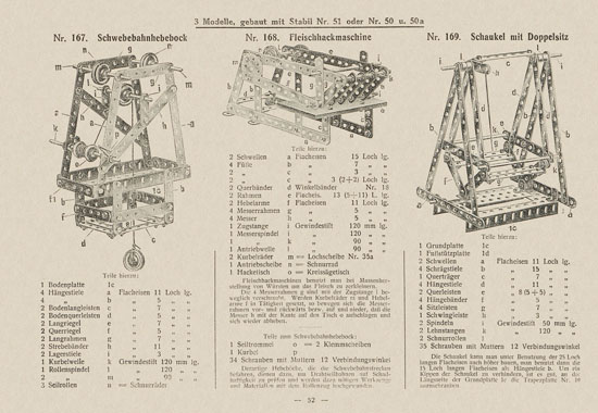 Walther Metall-Baukasten Stabil Katalog 1924