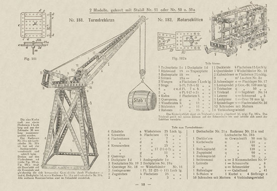 Walther Metall-Baukasten Stabil Katalog 1924