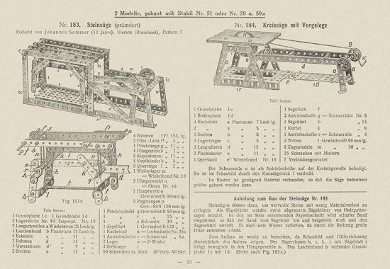 Walther Metall-Baukasten Stabil Katalog 1924