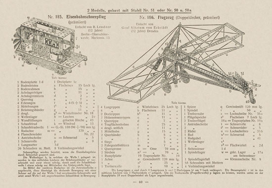 Walther Metall-Baukasten Stabil Katalog 1924