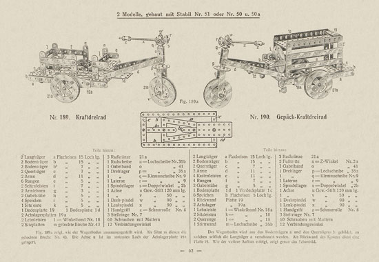 Walther Metall-Baukasten Stabil Katalog 1924