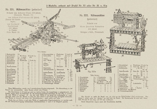 Walther Metall-Baukasten Stabil Katalog 1924