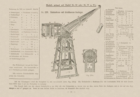 Walther Metall-Baukasten Stabil Katalog 1924