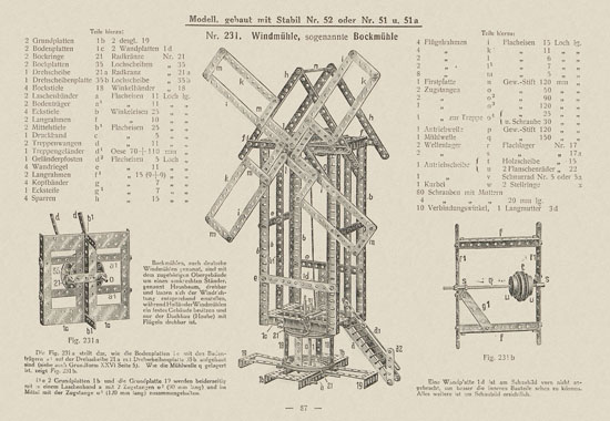 Walther Metall-Baukasten Stabil Katalog 1924