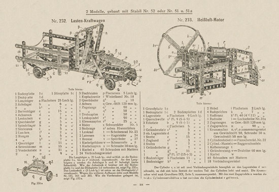 Walther Metall-Baukasten Stabil Katalog 1924