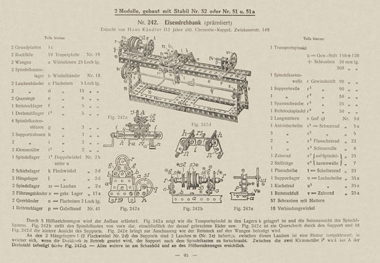 Walther Metall-Baukasten Stabil Katalog 1924