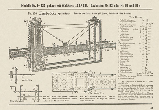 Walther Metall-Baukasten Stabil Katalog 1951