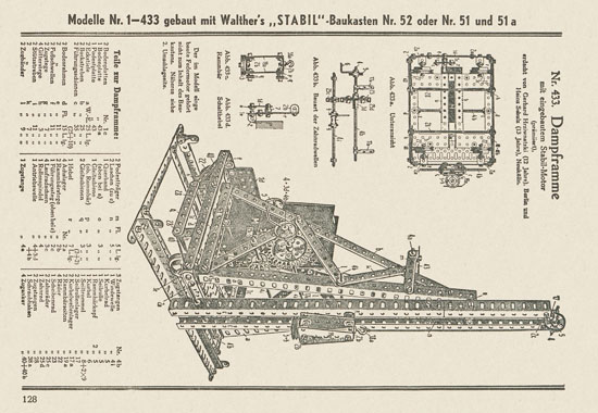 Walther Metall-Baukasten Stabil Katalog 1951