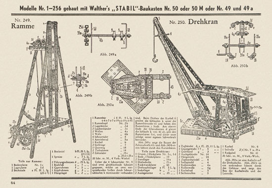 Walther Metall-Baukasten Stabil Katalog 1951