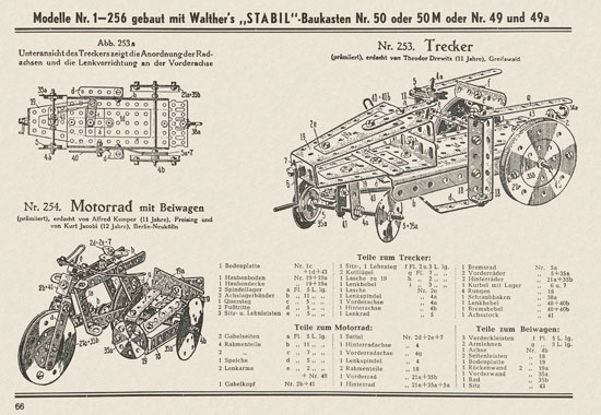 Walther Metall-Baukasten Stabil Katalog 1951