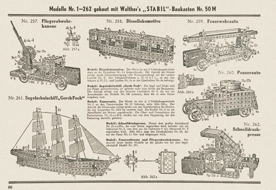 Walther Metall-Baukasten Stabil Katalog 1951