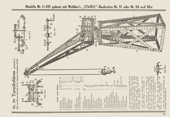 Walther Metall-Baukasten Stabil Katalog 1951