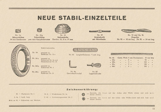 Walther Metall-Baukasten Stabil Katalog 1952