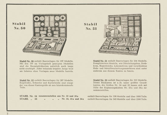 Walther Metall-Baukasten Stabil Katalog 1953