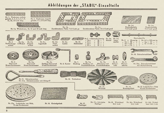 Walther Metall-Baukasten Stabil Katalog 1953