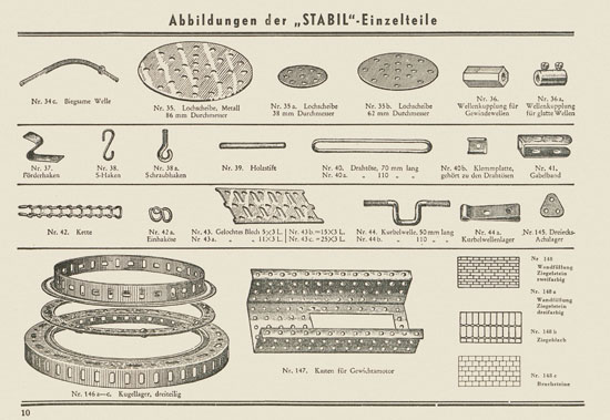 Walther Metall-Baukasten Stabil Katalog 1953