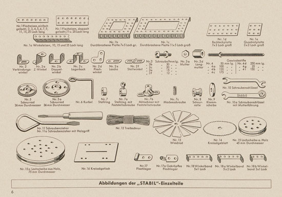 Walther Metall-Baukasten Stabil Katalog 1956