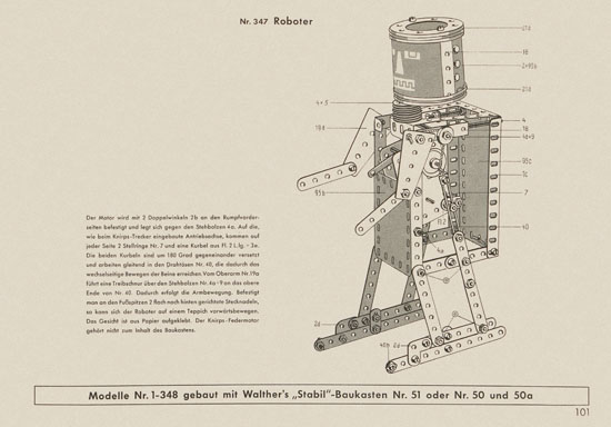 Walther Metall-Baukasten Stabil Katalog 1956