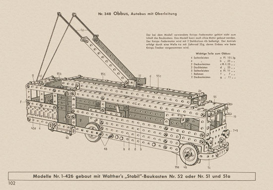 Walther Metall-Baukasten Stabil Katalog 1956