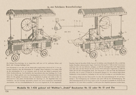 Walther Metall-Baukasten Stabil Katalog 1956