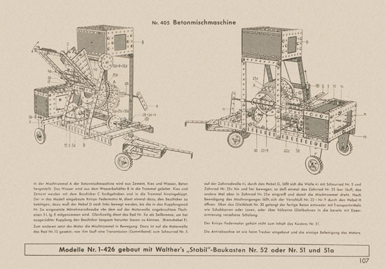 Walther Metall-Baukasten Stabil Katalog 1956