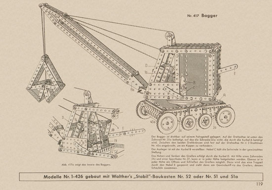 Walther Metall-Baukasten Stabil Katalog 1956