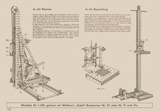 Walther Metall-Baukasten Stabil Katalog 1956