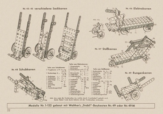 Walther Metall-Baukasten Stabil Katalog 1956