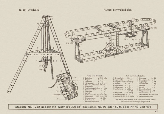 Walther Metall-Baukasten Stabil Katalog 1956