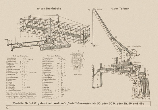 Walther Metall-Baukasten Stabil Katalog 1956