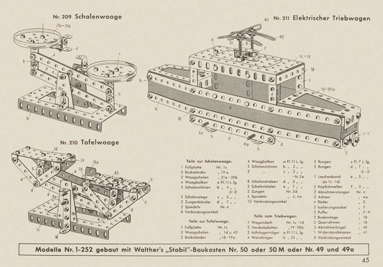 Walther Metall-Baukasten Stabil Katalog 1956