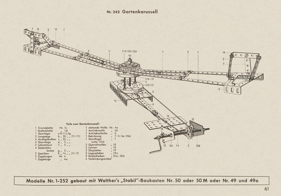 Walther Metall-Baukasten Stabil Katalog 1956