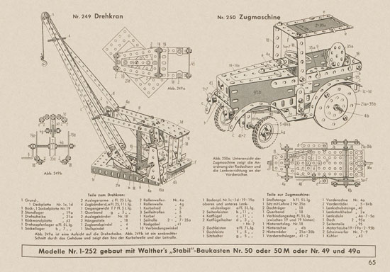 Walther Metall-Baukasten Stabil Katalog 1956