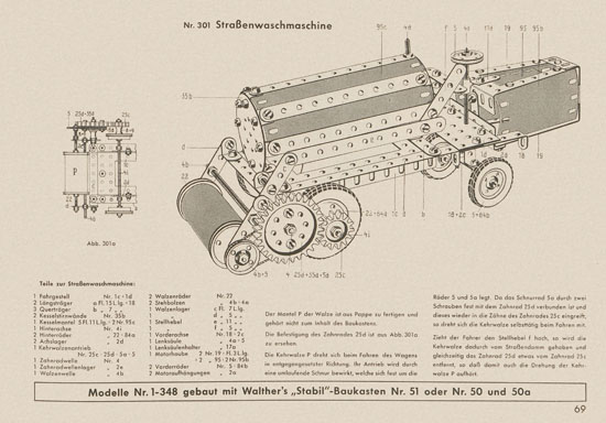 Walther Metall-Baukasten Stabil Katalog 1956