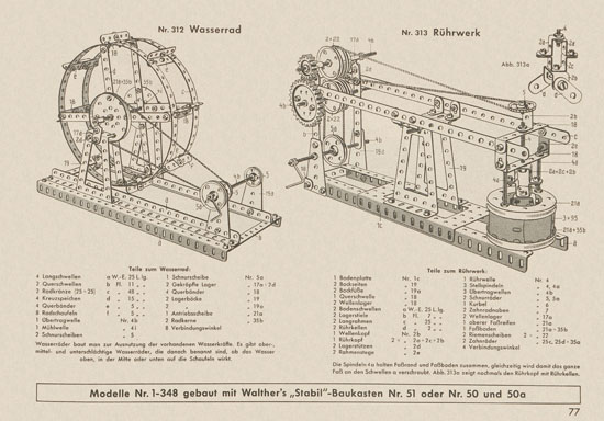 Walther Metall-Baukasten Stabil Katalog 1956