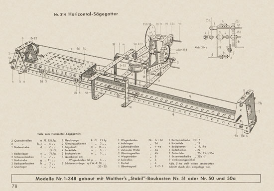 Walther Metall-Baukasten Stabil Katalog 1956