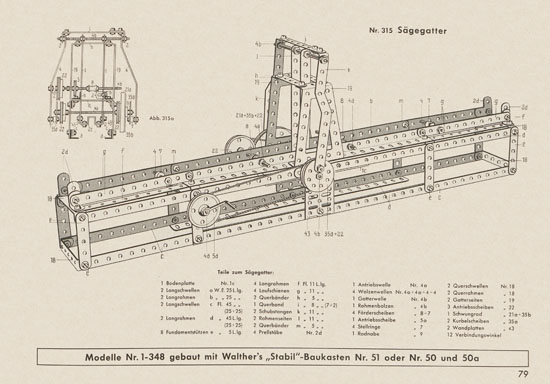 Walther Metall-Baukasten Stabil Katalog 1956