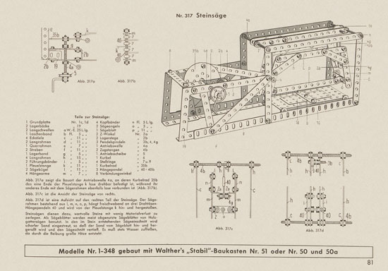 Walther Metall-Baukasten Stabil Katalog 1956