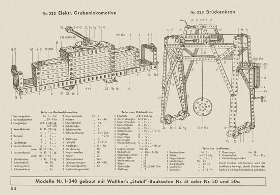 Walther Metall-Baukasten Stabil Katalog 1956