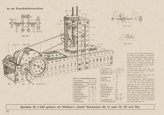 Walther Metall-Baukasten Stabil Katalog 1956