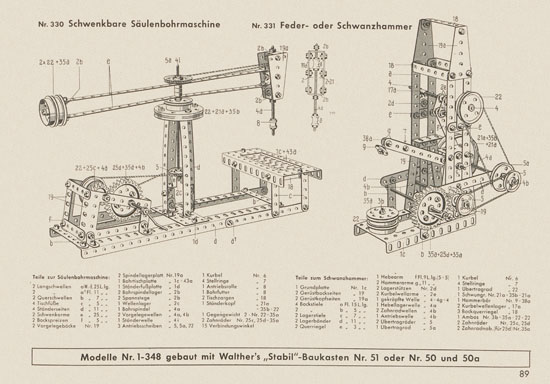 Walther Metall-Baukasten Stabil Katalog 1956