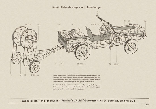 Walther Metall-Baukasten Stabil Katalog 1956