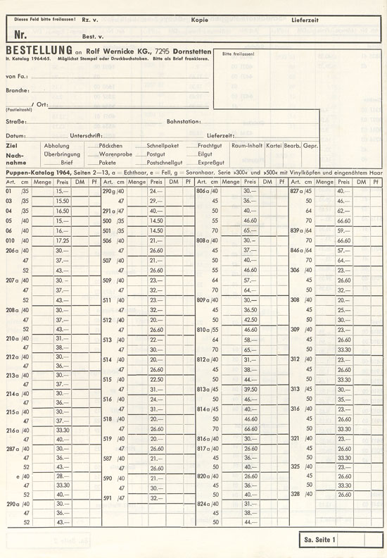 Wernicke Hauptkatalog 1964-1965