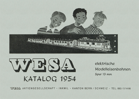 Wesa Elektrische Modelleisenbahn Spur 13 mm Katalog 1954