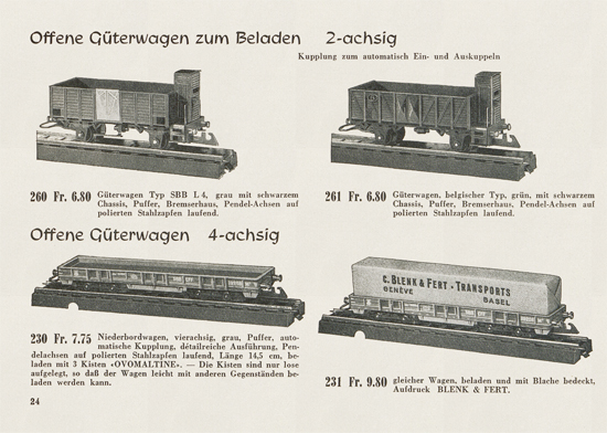 Wesa Elektrische Modelleisenbahn Spur 13 mm Katalog 1954