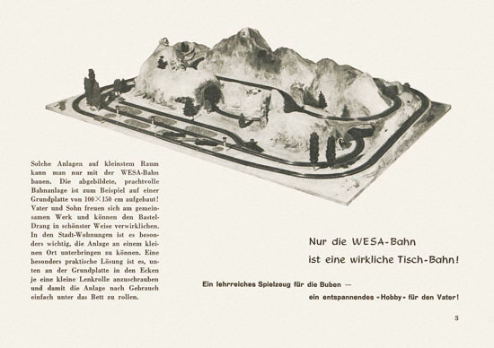 Wesa Elektrische Modelleisenbahn Spur 13 mm Katalog 1955