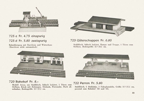 Wesa Elektrische Modelleisenbahn Spur 13 mm Katalog 1955